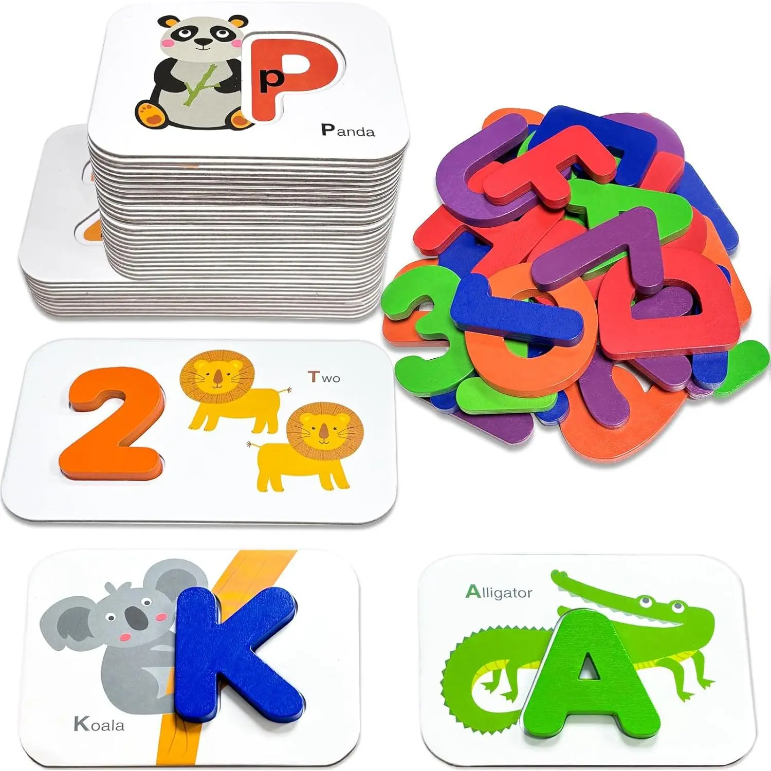 Alphabet Flash Cards, ABC Learning Toys for Kids 3-5, Wooden Letters Number Blocks Sight Words Matching Game, Montessori Educational Toys for 3+ Year Old, Toddler Preschool Learning Activitiesfidget toys