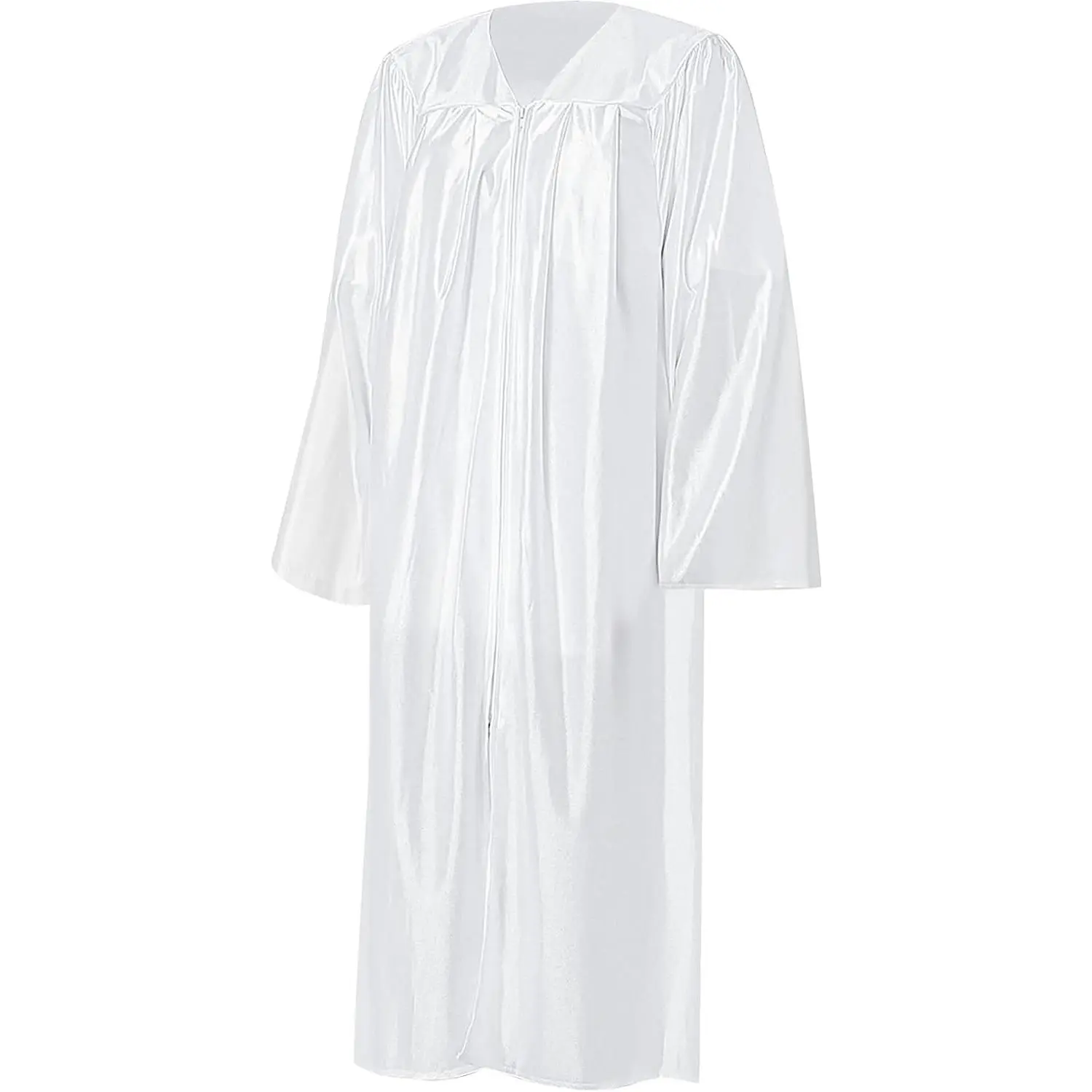 Unisex Shiny Graduation Gown Robe for High School and Bachelor Choir Robe for Confirmation Baptism