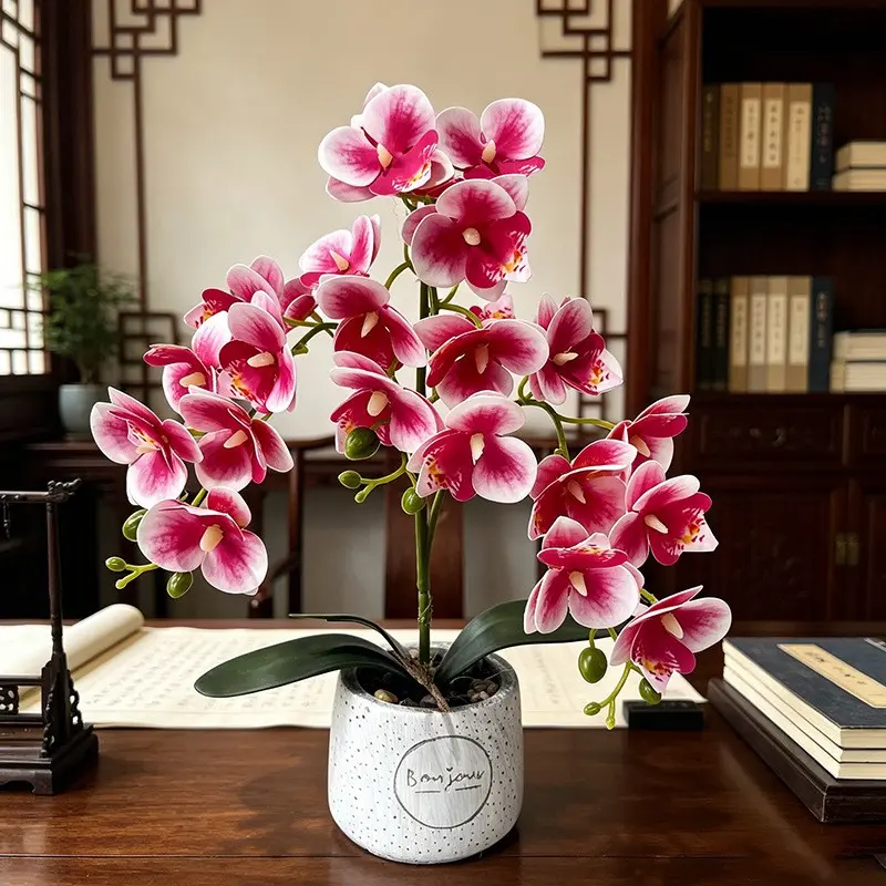 27 Pcs Artificial Orchid Flowers, Faux Decorative Flowers, Creative Desktop Decor, Indoor Outdoor Greenery, Home Office Lobby Decoration, Gift Idea