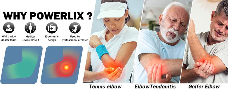 UGEM Elbow Orthopedic Brace Compression Support (Pair) - Elbow Sleeve for Tennis Elbow, Golfer’s Elbow, Bursitis, and Sprains, Arthritis, Tendonitis. Pain Relief