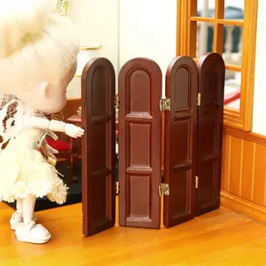 1:12 Miniature Red Sandalwood Screen Mixed Colors for Dollhouse Bathroom Living Room Vintage Scene, Durable Material Perfect for Collector Age 14+