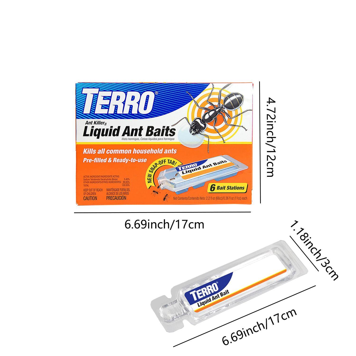 Terro Ant Killer Bait Station T300b, Effective Indoor Ant Control, Liquid Bait Eliminator, Quick-Acting Ant Trap Solution, 6 Count Stations
