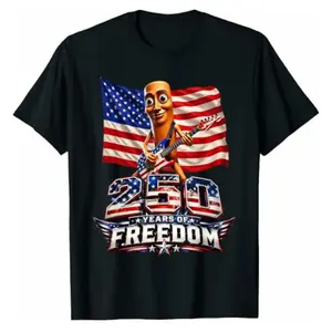 Graphic T-Shirt USA Flag Tung Sahur 250 Year Freedom 4th July 2026 Brainrot T-Shirt, meme cotton T-shirt, unisex streetwear casual camiseta verano summer patriotic tee, 4th of July freedom outfit USA flag shirt