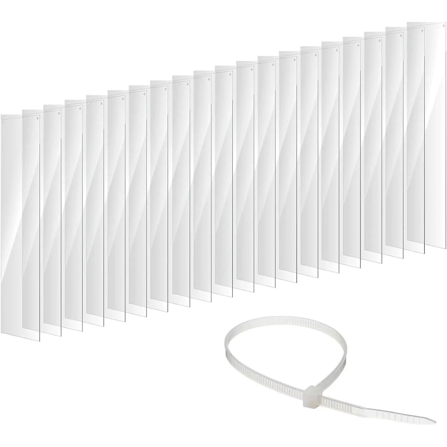 20Pcs Clear Cage Edge Liner 14" x 4.5", Pet Cage Liner with Holes Zip Ties Urine Guard, Small Animal Cage Accessories for Guinea Pig Ferret Rabbit Hamster Rat and Other Small Animals