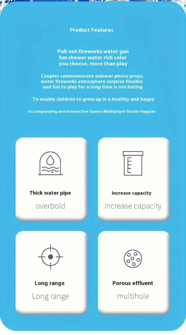 4pcs Set Push-Pop Firework Water Toy, Romantic Firecracker Sprayer Suitable for Parties and Outdoor Fun Props, Holiday Gift