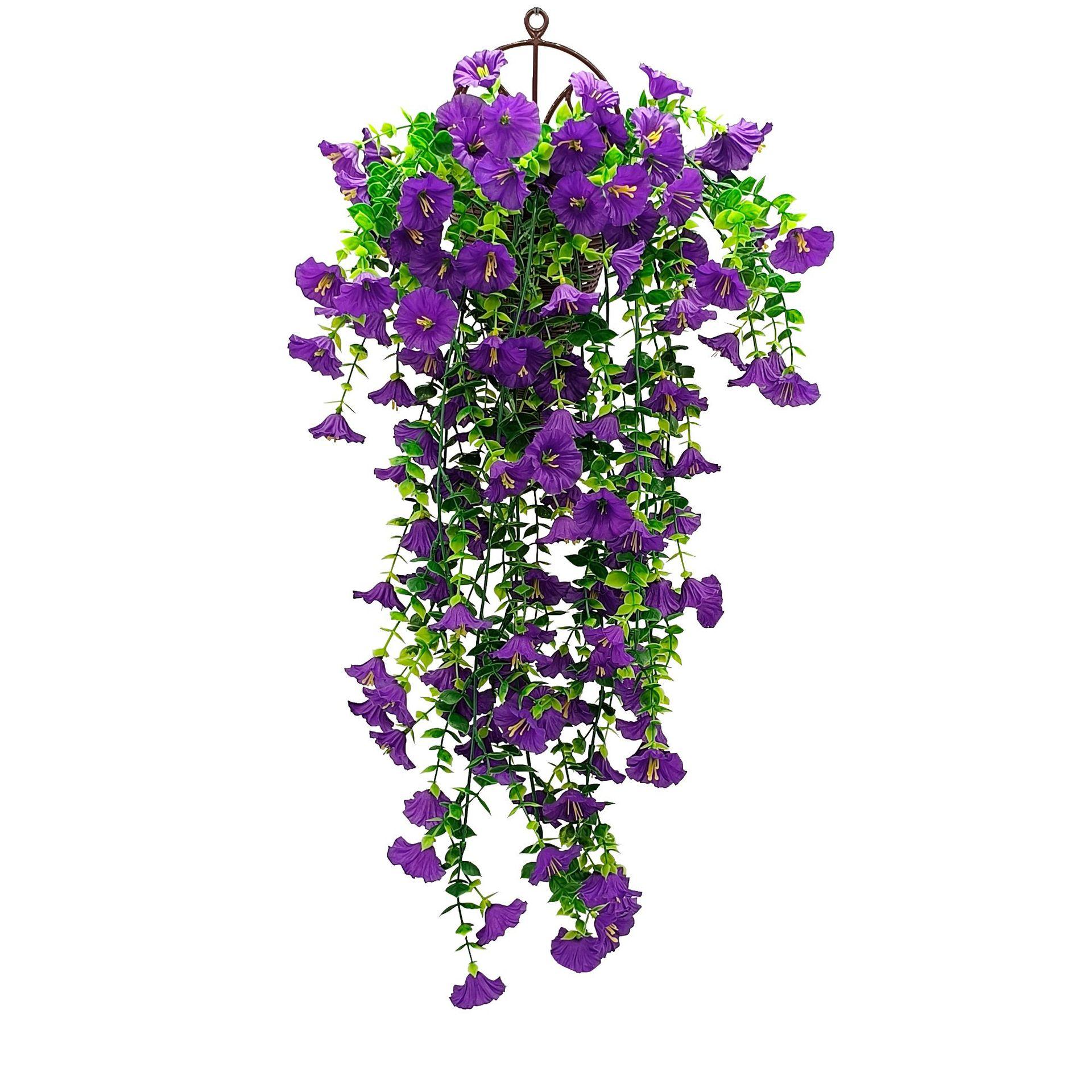 Hanging Artificial Morning Glory Flower Vines for Home Wedding Decoration Outdoor Indoor Garden Wall Decorations Realistic Fake Petunia Bouquets