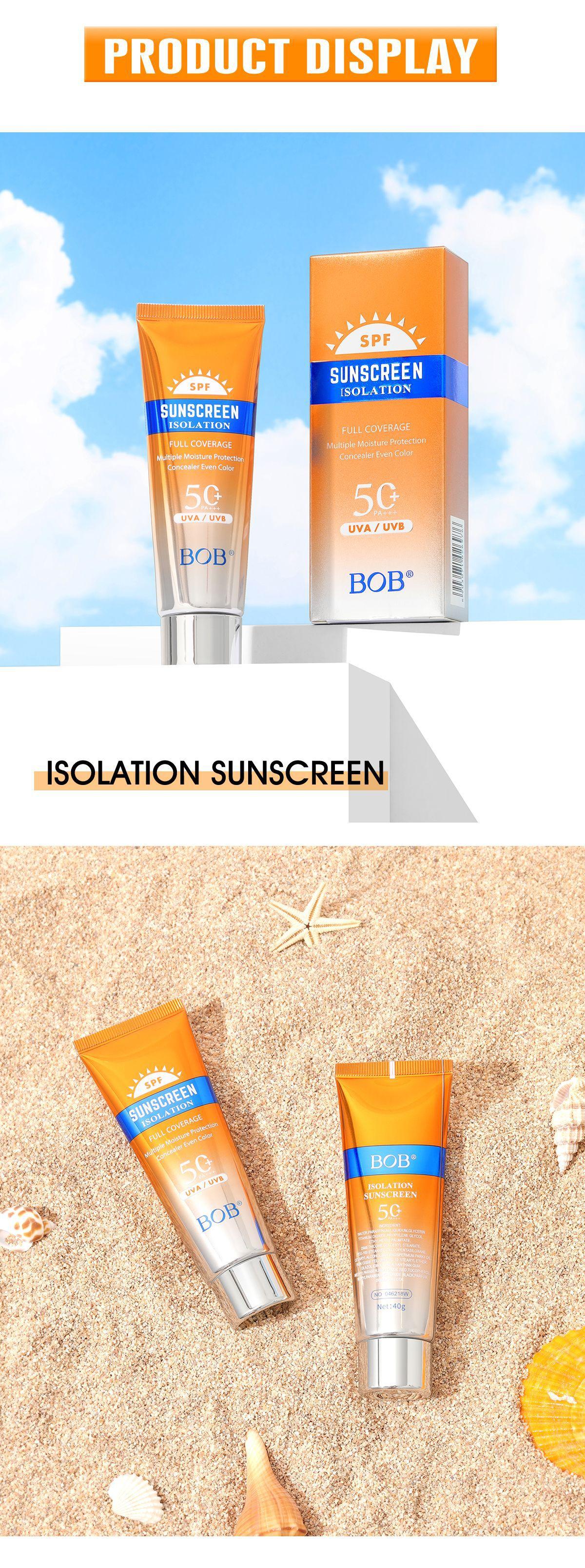 Specialized Bob isolation sunscreen, refreshing and moisturizing, non-greasy, facial concealer, brightening, softening, skin care BB cream
