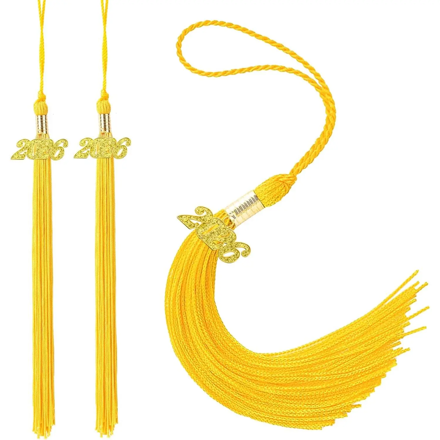 2Pcs Gold 2026 Graduation Tassels Charm for Graduation Cap Decorations, Graduation Gifts for High School Class of 2026