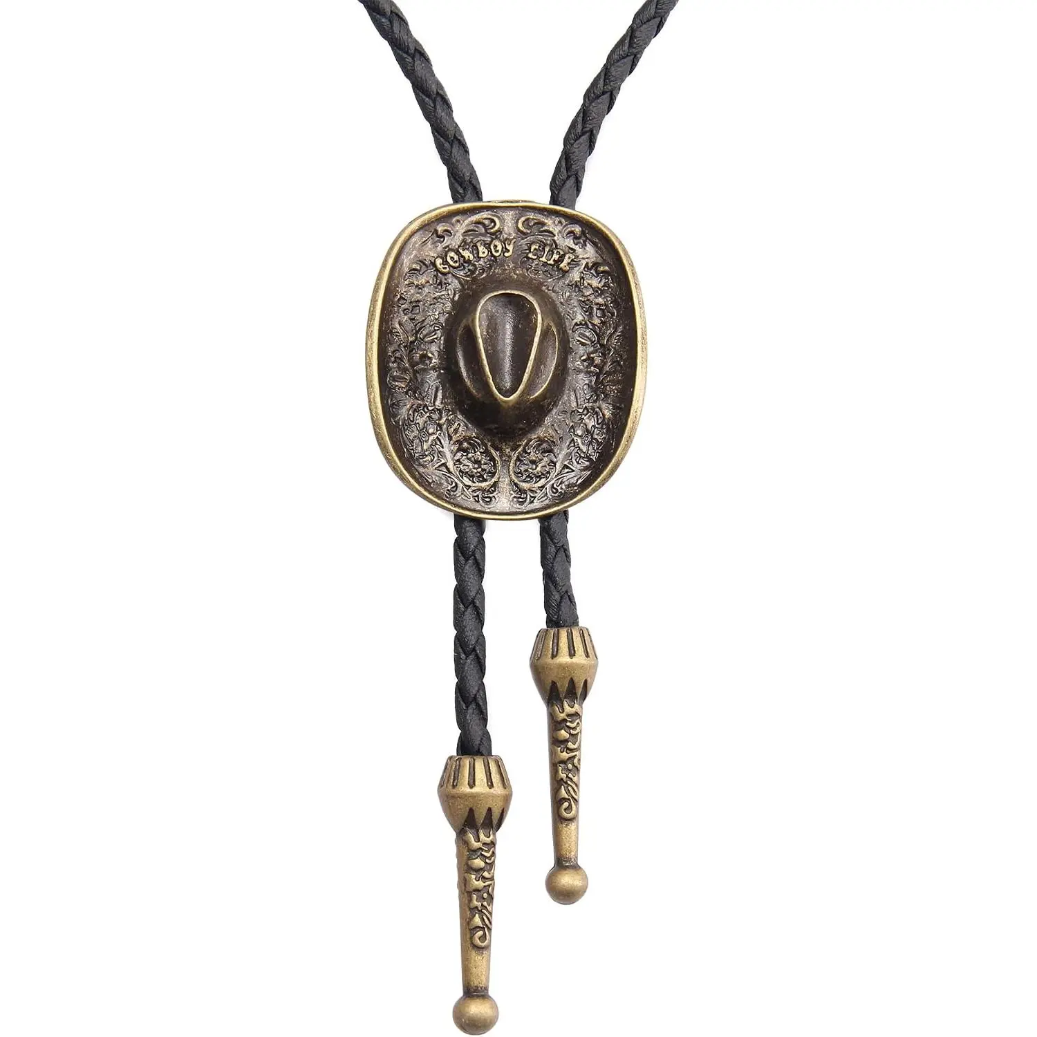 Turquoise Stone Bolo Tie with Leather Rope Western Cowboy Tie Unisex Accessory Groomsmen Gift  Him