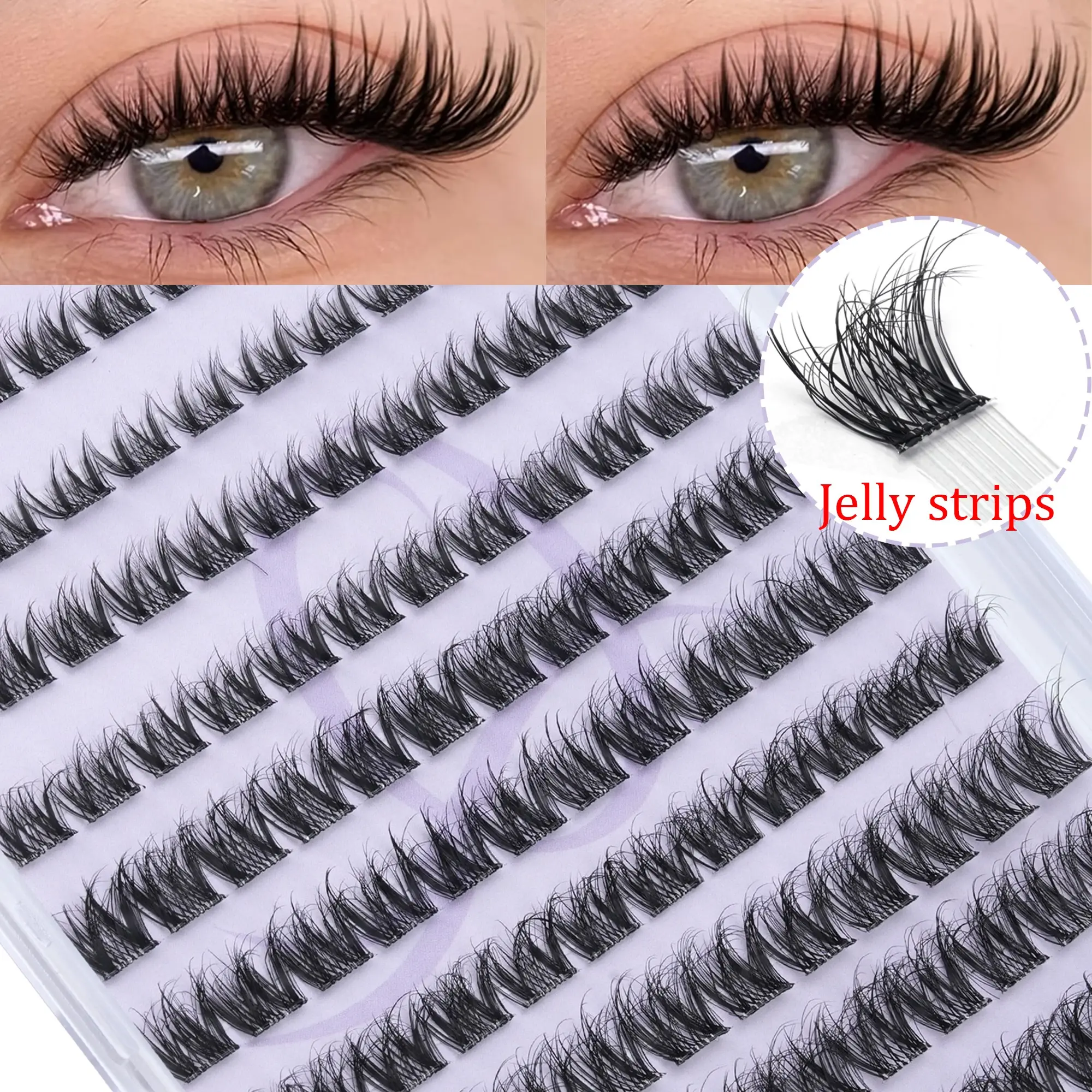 10 Rows 120 Pcs D-Curl Self-Adhesive False Eyelashes, No Glue Needed, Voluminous Cat Eye Effect, DIY Personal Lashes, Suitable for All Occasions