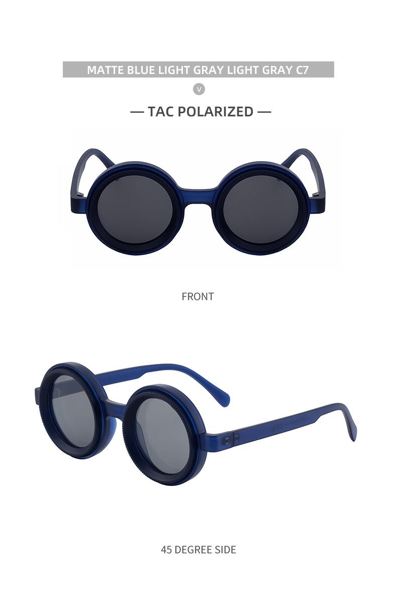 New Model ND Adjustable Zoom Sunglasses for Men, Round Frame, High-End Polarized Glasses for Driving