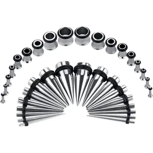 36PC Ear Stretching Kit 14-00G Ear Gauge Stretching Kit Gauges for Ears Stretching Kit Taper and Plugs KitGift.