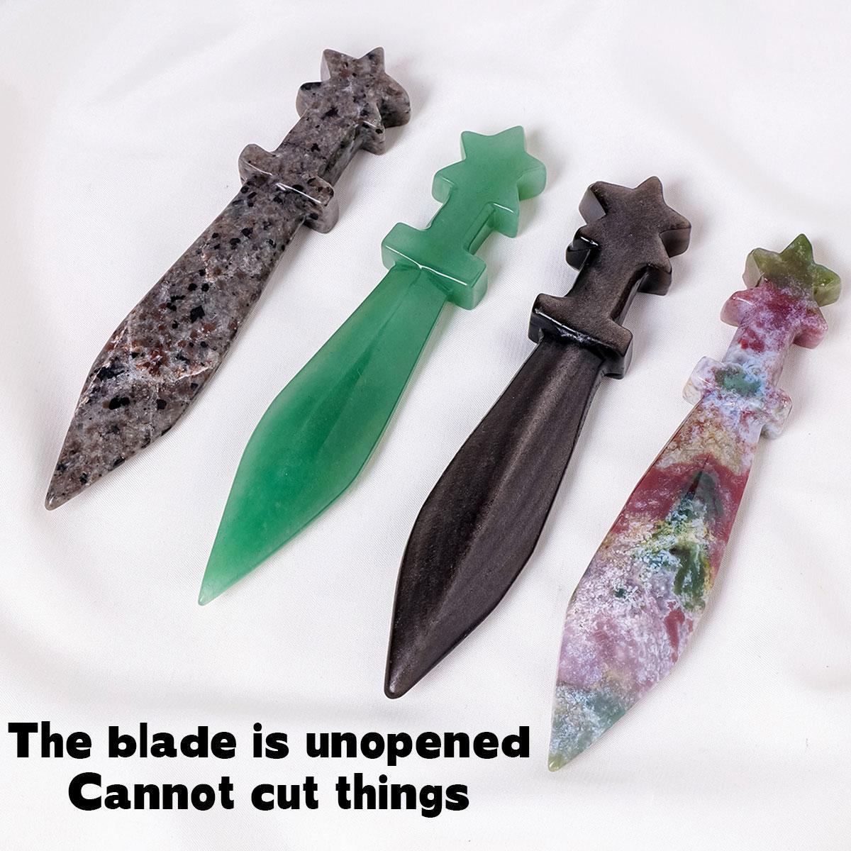 Natural Crystal Dagger, 1 Count Original Stone Model Knife, Polishing Unbladed Knife Model, Crystal Carving, Crafts, Home Decor, Fengshui Ornaments, Crystal Bundles, Chakra Healing Crystals