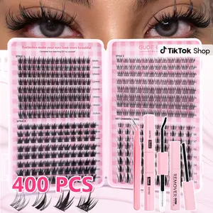 DIY False Lash Extensions, Natural Look with Dense D Curl, Mixed Length, Recyclable, Suitable for Various Makeup Styles, Home Use