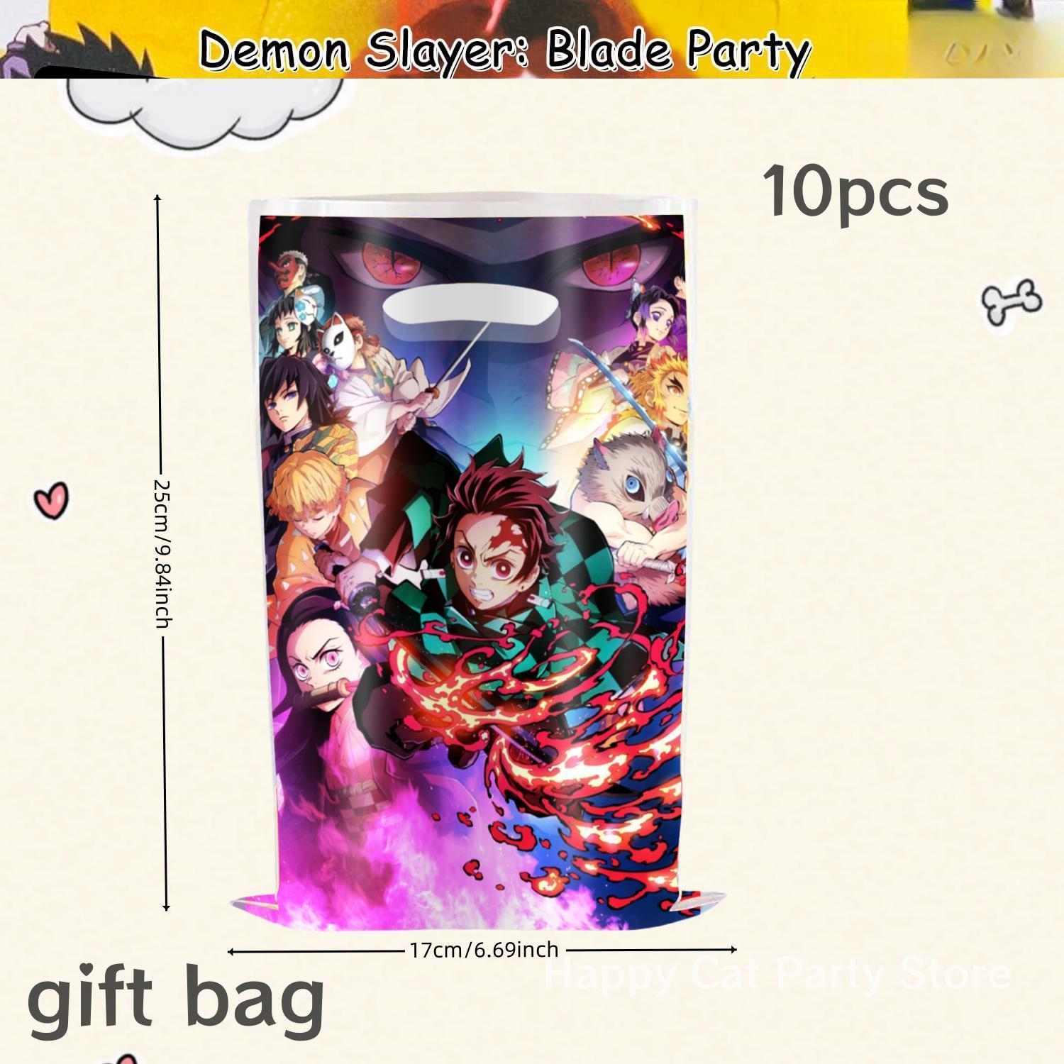 Demon Slayer Birthday Party Decor Kimetsu No Yaiba Tableware Tablecloth Plate Cup Balloon Baby Shower Kids Favors Party Supplies