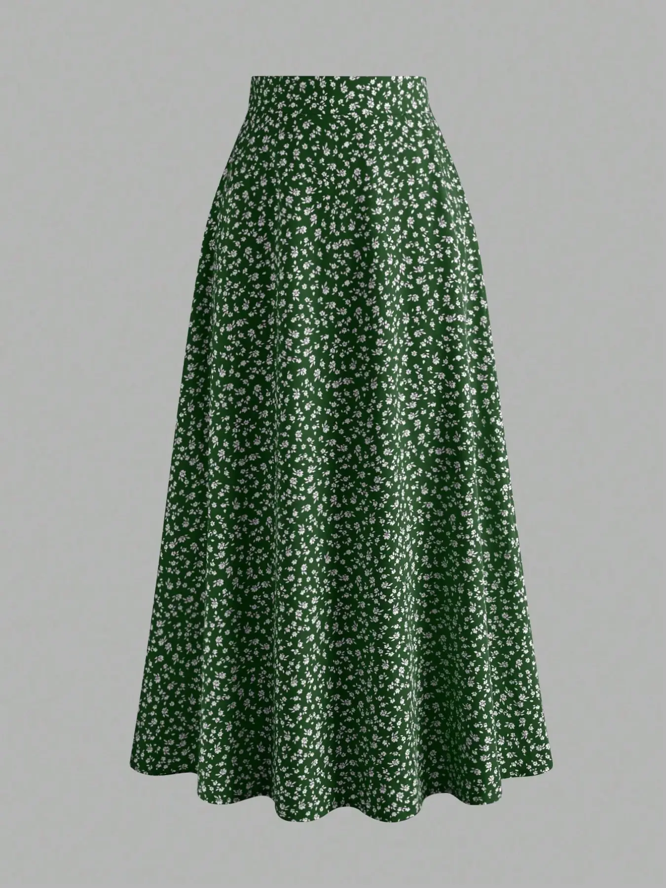 Women's Floral Half-Length Skirt, High-Waisted A-Line Chiffon Dress, Boho Style, Loose-Fitting, All Seasons, Casual