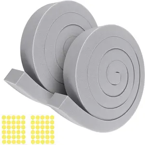 AC Window Seal Kit with Adhesive - 2Pcs Gray Foam Insulation Strips 1"x1"x6.5Ft,Air Conditioner Foam for Window Units, Energy Saving & DustproofGift.