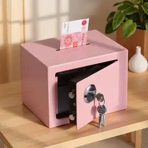 New mechanical lock safe with key lock - coin operated, one click saving, convenient and practical - a high-end, fashionable and avant-garde designed savings box, equipped with advanced mechanical key lock and coin operation mechanism - safe for cash,