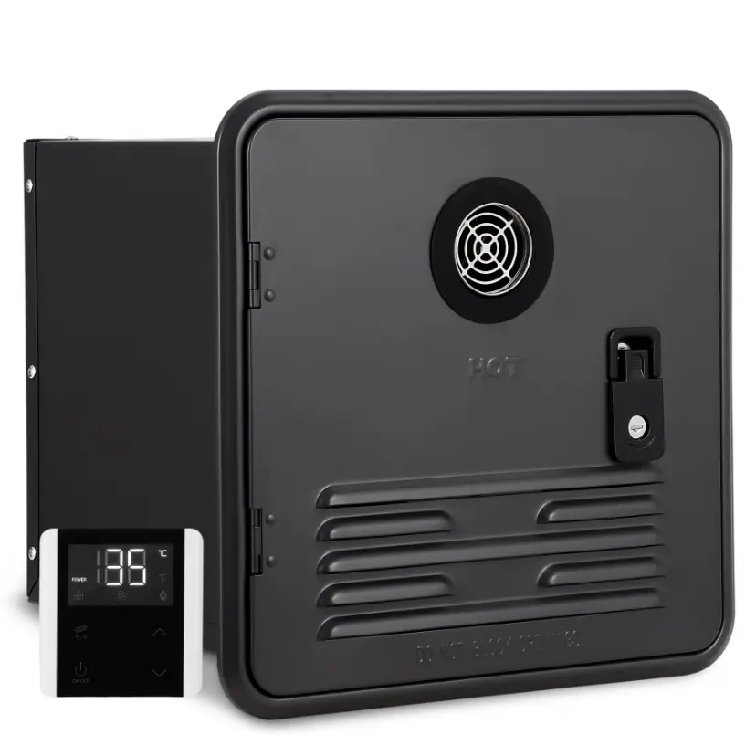 Compact Global Fit RV Tankless Water Heater - 48,000-55,000 BTU Energy Efficient Endless Hot Water, Propane Gas & 12V DC, Digital Remote & Control, 15x15" Compact Door Mount, High Altitude Ready, Certified, Easy Install, Digital Control
