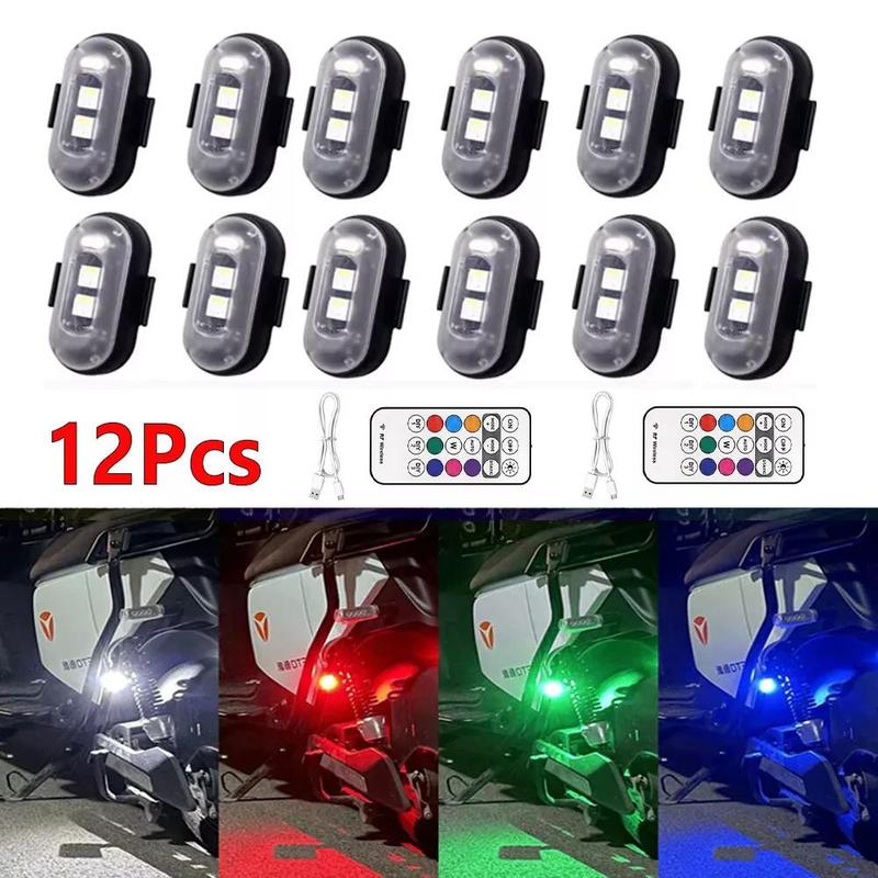 12/18/24Pack Wireless LED Strobe Lights with Remote Control, 8-Color and 10-Model USB Charging Waterproof Anti-Collision LED Emergency Warning Lights Wireless Rock Lights for Cars Drone Aircraft Motorcycle Bike 12/18/24Pack Wireless LED Strobe Lights with Remote Control, 8-Color and 10-Model USB Charging Waterproof Anti-Collision LED Emergency Warning Lights Wireless Rock Lights for Cars Drone Aircraft Motorcycle Bike