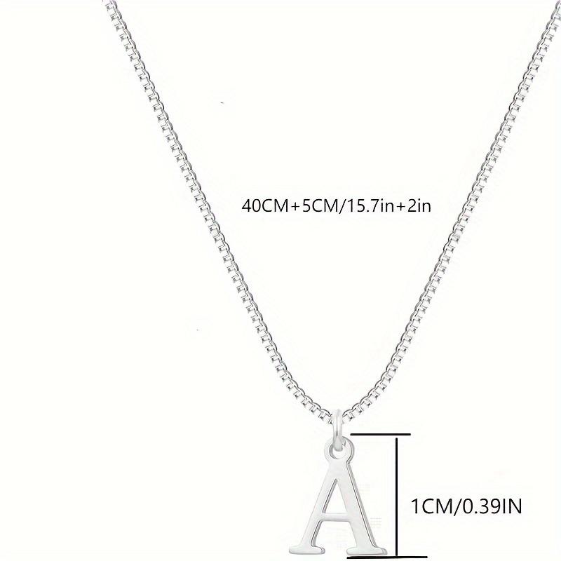 1-Pack 26 English Alphabet Silvery Letter Necklace for Women, s' Delicate Letter Pendant Name Necklace A-Z Gift 1-Pack 26 English Alphabet Silvery Letter Necklace for Women, s' Delicate Letter Pendant Name Necklace A-Z Gift