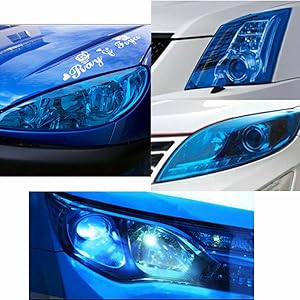 THE WELL KEPT 12 by 48 inches Self Adhesive Auto Car Tint Headlight Taillight Fog Light Vinyl Smoke Film Sheet Sticker Cover (Light Black)