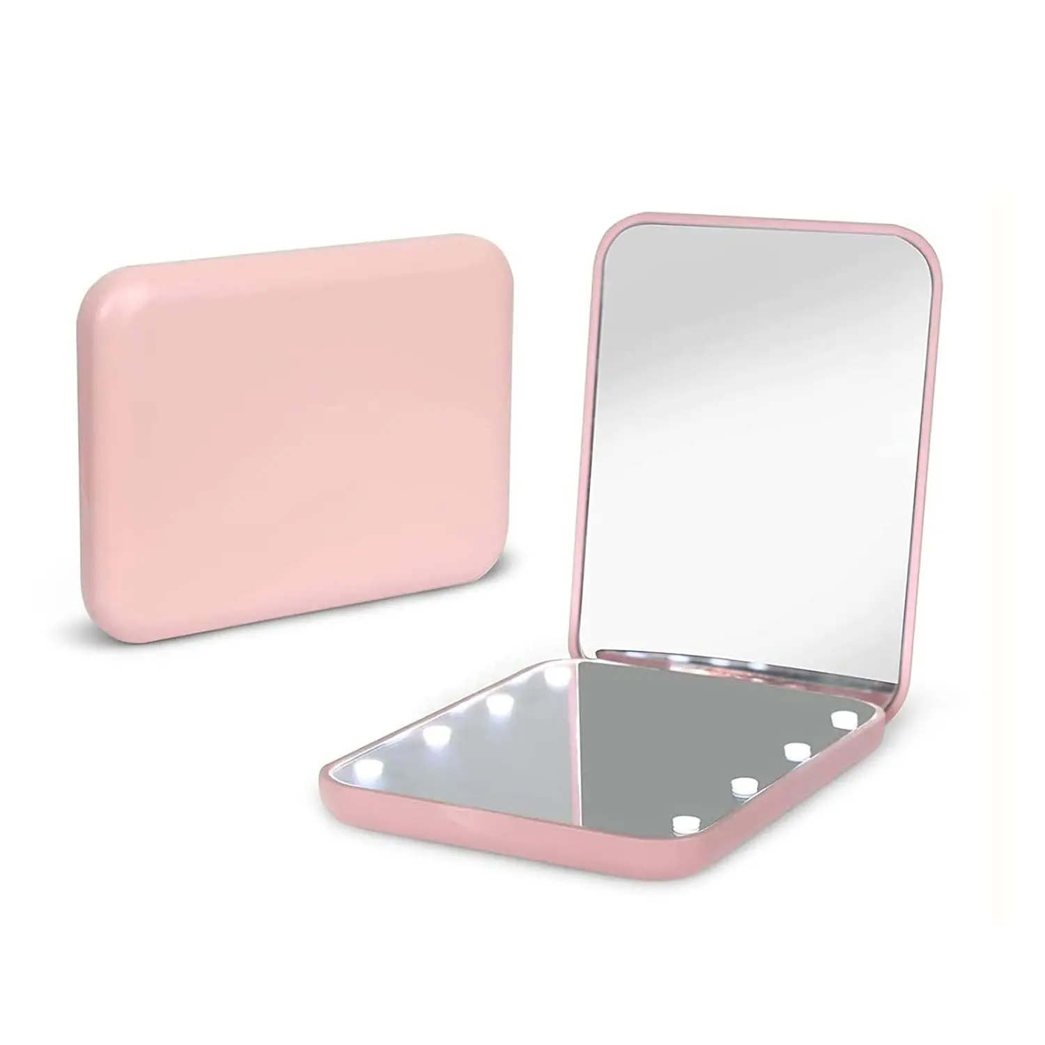 Pocket Mirror, 1X/3X Magnification LED Compact Travel Makeup Mirror with Light for Purse, 2-Sided, Portable, Folding, Handheld, Small Lighted Mirror for Gift