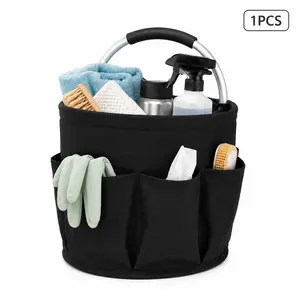 16L Foldable Cleaning Caddy with Handle, Large Capacity Storage Basket for Cleaning Supplies, Home Organization, Bathroom & Kitchen Essentials