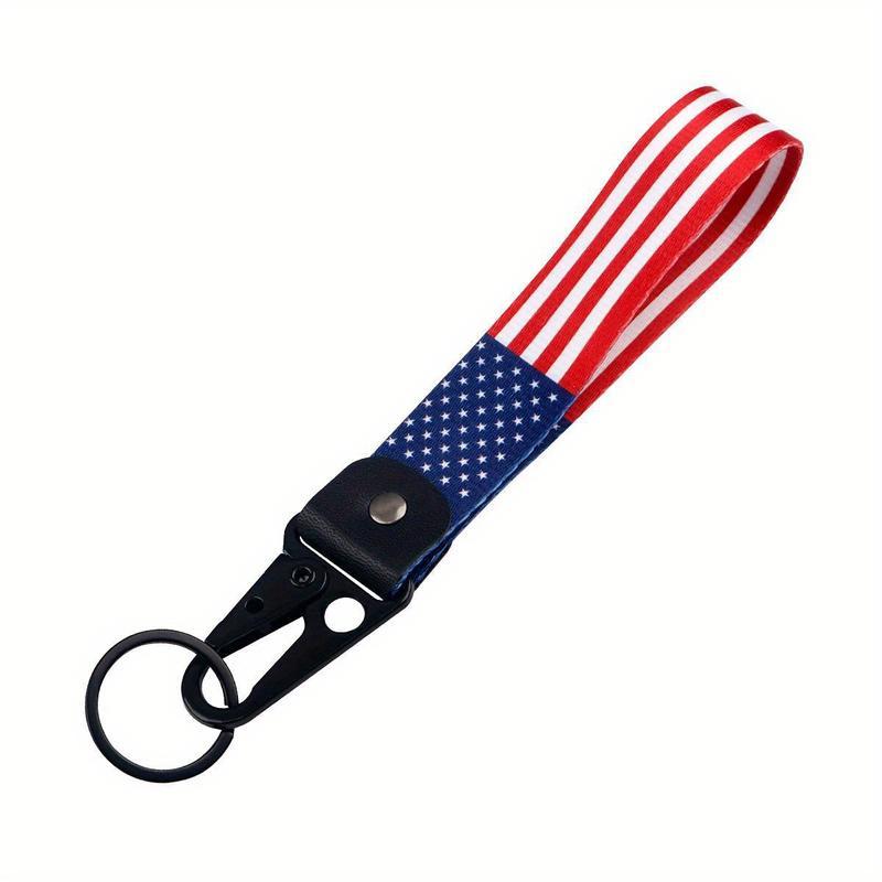 American Flag Keychain Stars and Stripes Car Key Holder in Durable Polyester Patriotic Fashion Accessory for Men and Women Great Winter Gift Idea Practical and Stylish