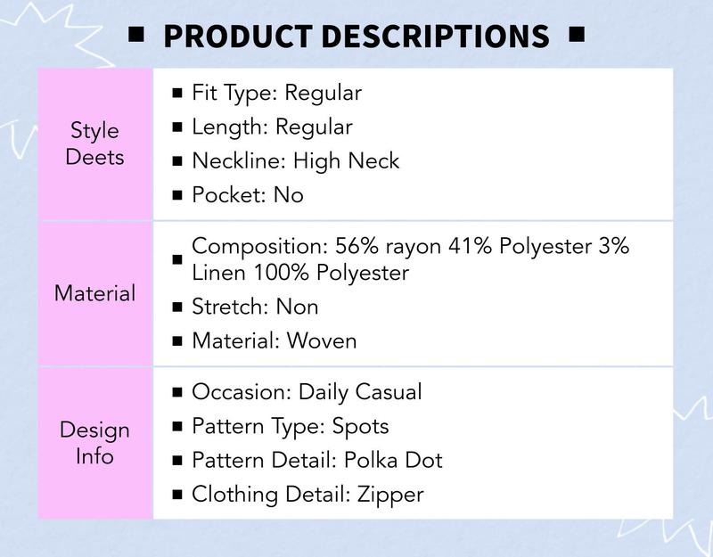 Cider Linen-blend Polka Dot High Neck Zip Through Jacket