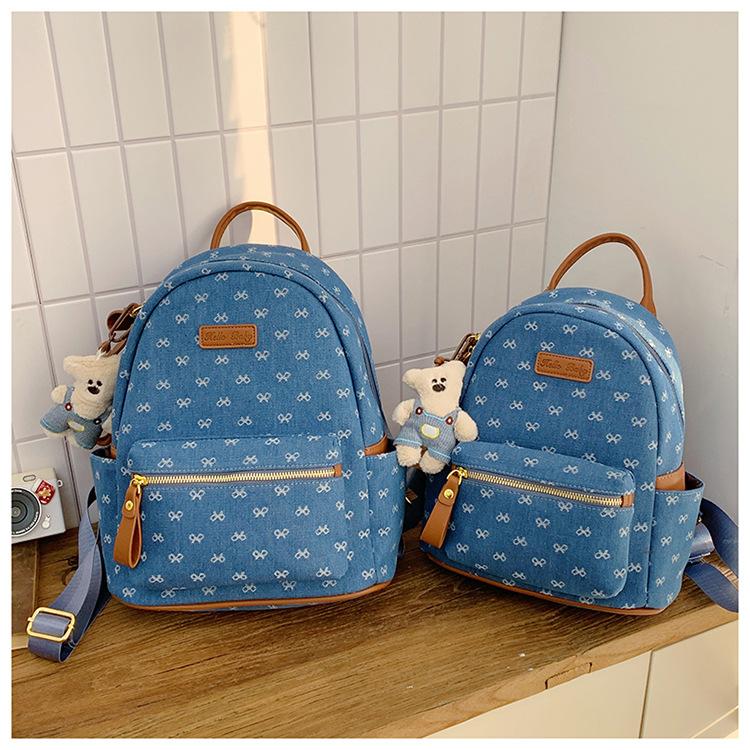 Korean-style fashionable trendy women's backpack, stylish and cute with a bow, student schoolbag, 2026 new model, cross-border women's bag