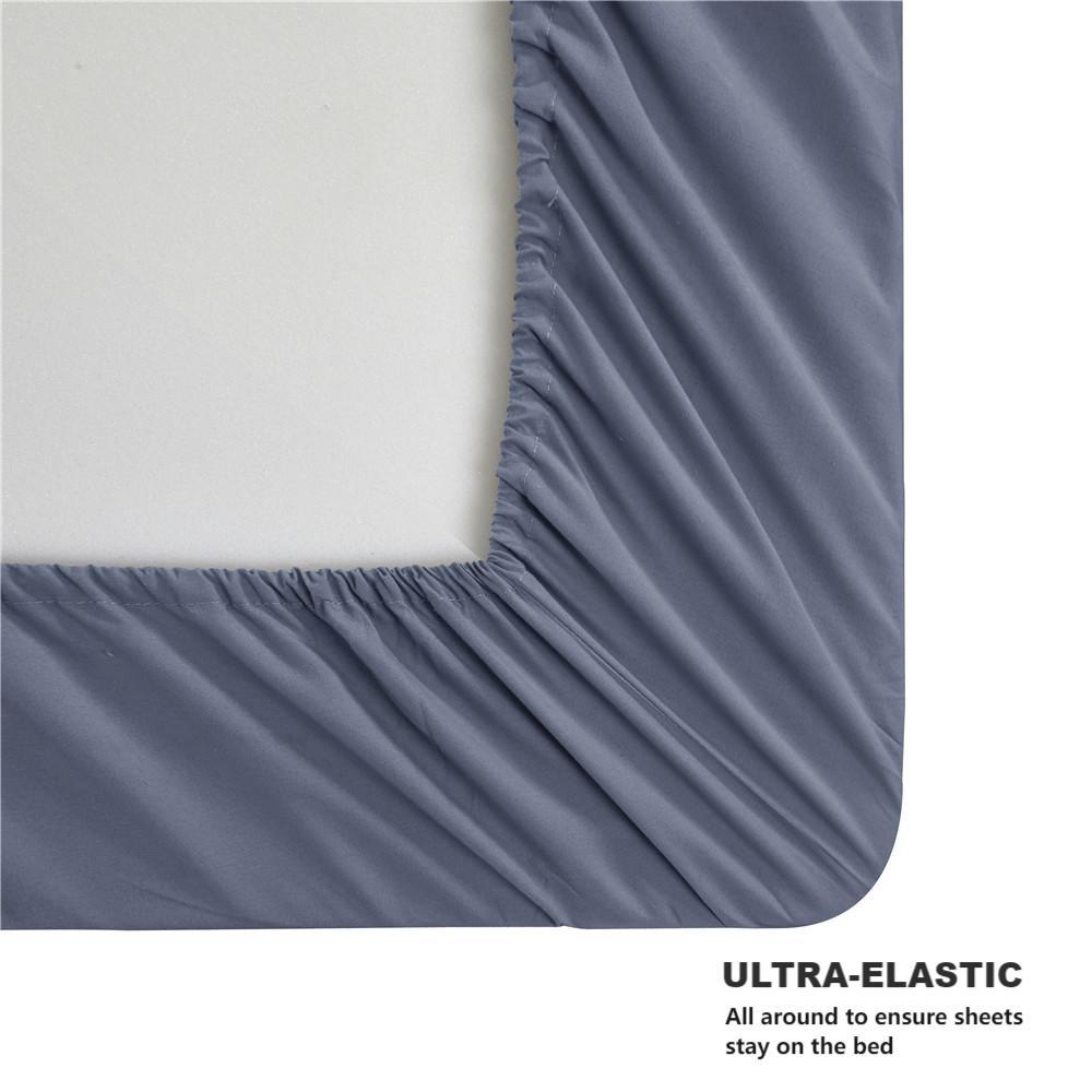 Ultra-fine Fiber Bedding Set ,1 Fitted Sheet, 1 Flat Sheet, 1/2 Pillowcase without Filler, Deep Design Anti Wrinkle and Anti Fading for Bedroom, Guest Rooms, Hotels, Microfiber Bed Sheets