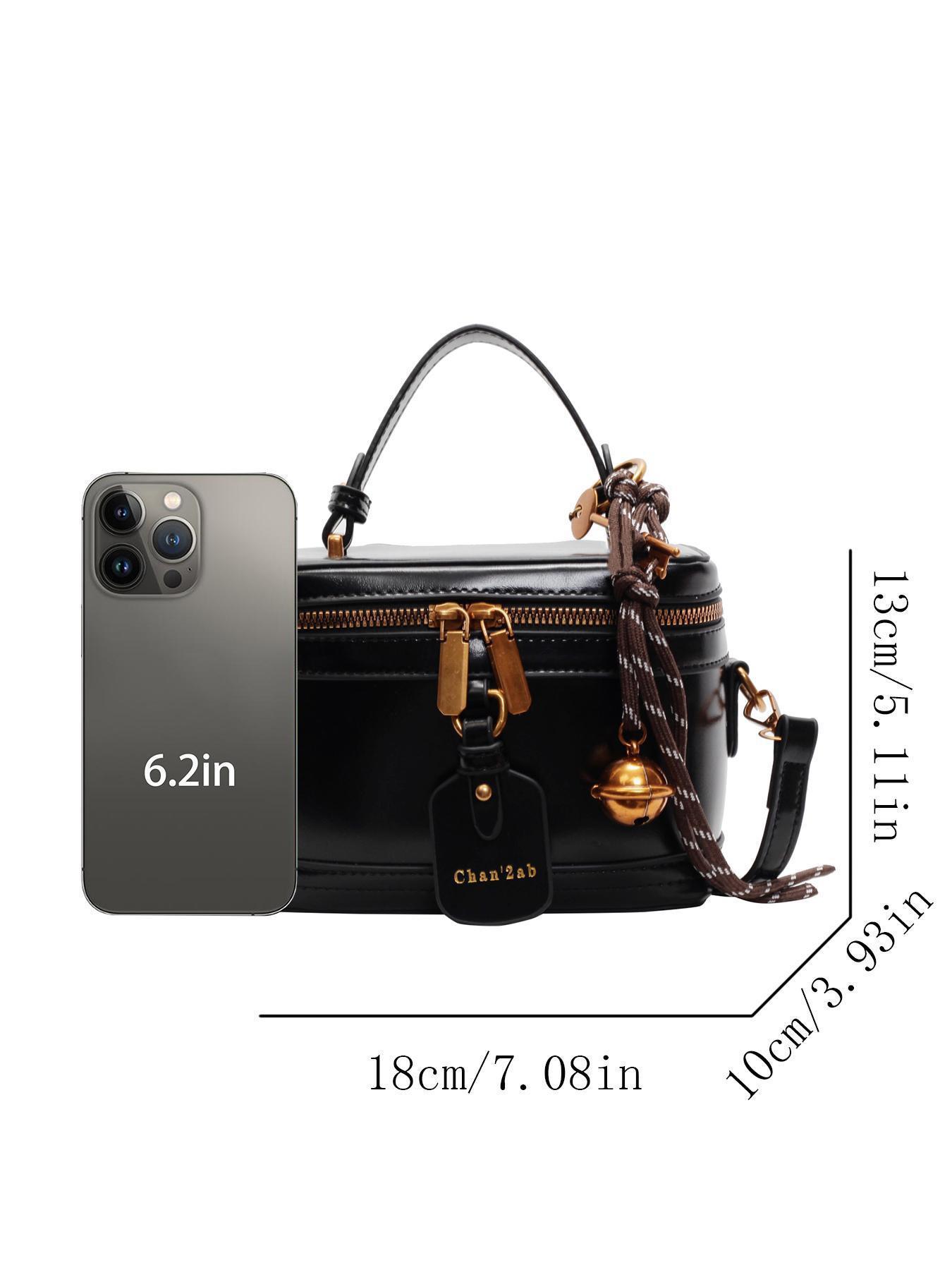 Women's Elegant Minimalist Handbag, Fashionable Retro Simple Style Crossbody Bag with Charm, Casual Trendy Versatile High-quality Daily Commuting Bag, Sling Purse, Casual Shoulder Bag