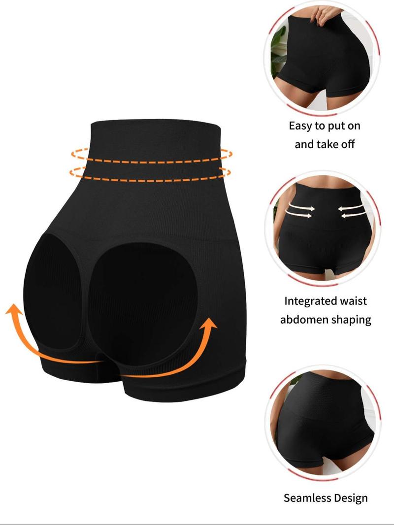 Women's Cut Out High Waist Shapewear Shorts, High Waisted Shaper, Breathable Comfortable Shaper, Tummy Control Butt Lifter, Ladies Shapewear Bottoms, Womenswear