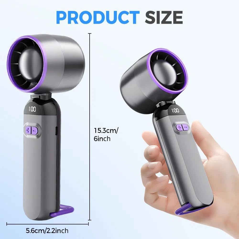 Portable Handheld Fan, USB Rechargeable Mini Turbo Fan, Handheld Cooling Fan, Adjustable Cooling Fan, Desk & Neck Fan Cooling Ice Fan, Portable Handheld Fans for Outdoor, Travel