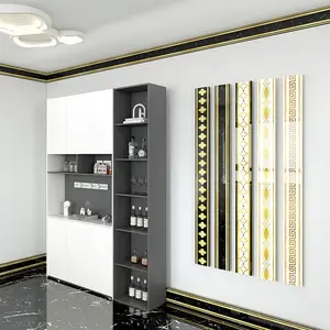 1 Roll, 3.94in*196.85in Self-Adhesive Baseboard Stickers are easy to tear and apply, and also easy to clean. Suitable for door frames, living room and floor protection strips, TV background walls, and bathroom wall stickers.