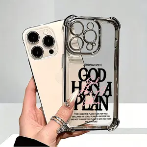God Has A Plan Phone Case， Minimalist Spiritual Quote Style for iPhone 17 16 15 14 13 12 11 Plus Pro Max， Inspirational Faith Gift.