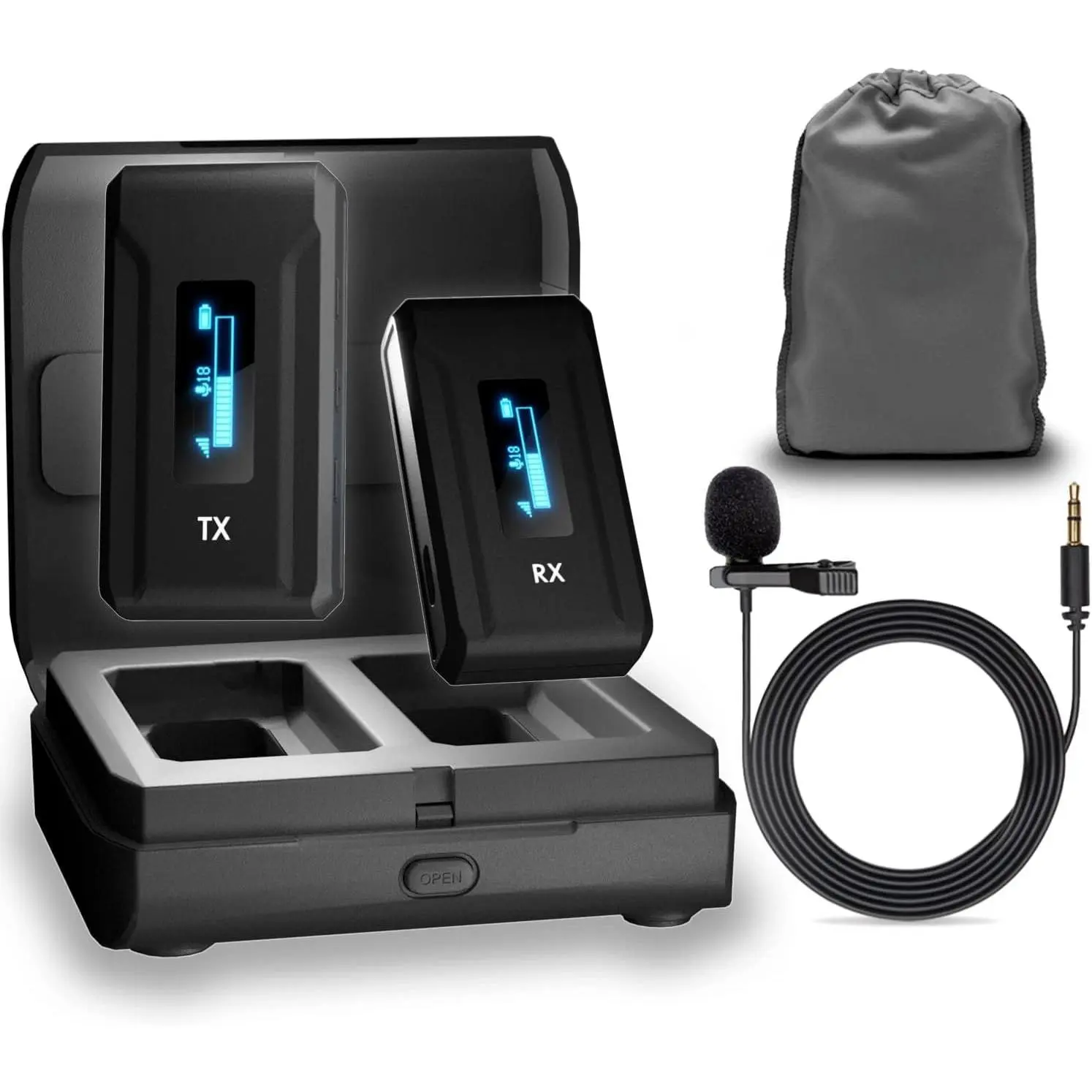 WMX-2  Camera Microphone with  Case - Lavalier Mic for DSLR Cameras, Vlogging, Content Creation, Filmmaking