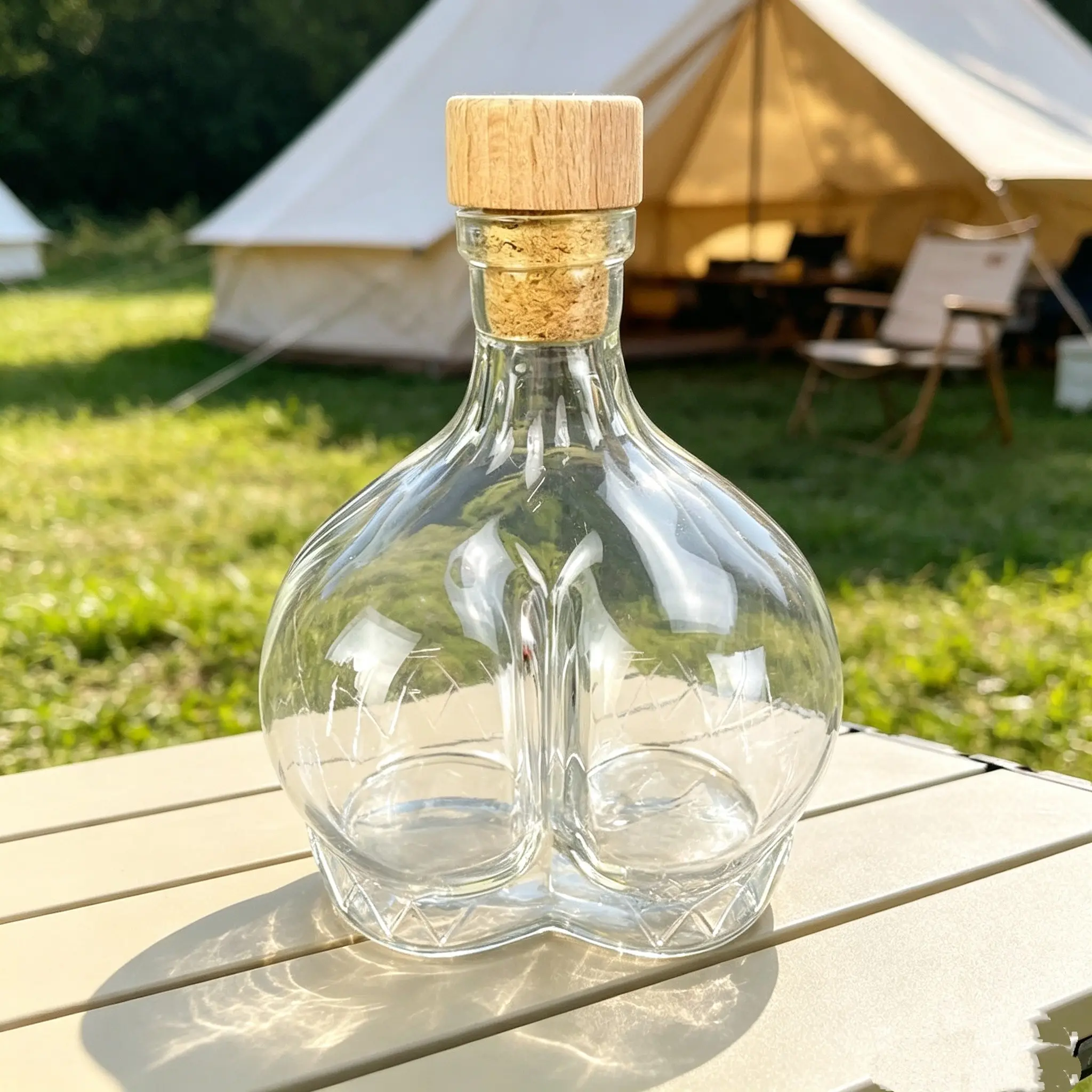 Unique and Innovative Glass Bottle, Beverage Containers, Ideal for Bar and Spirits Storage, Perfect for Home Decor and Holiday Parties