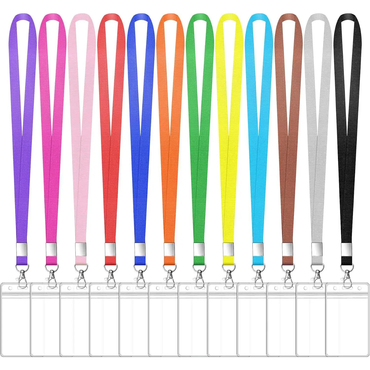 12 Pack Cruise Lanyard with ID Card Holder Colorful Lanyard with  ID Badge Holder (12 Colors)