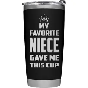 Gifts for Uncle on Fathers Day, Aunt from Niece - Uncle Tumbler - Gifts for Fathers Day, Christmas, Birthday - Funy Insulated Stainless Steel Tumbler 20oz, Black