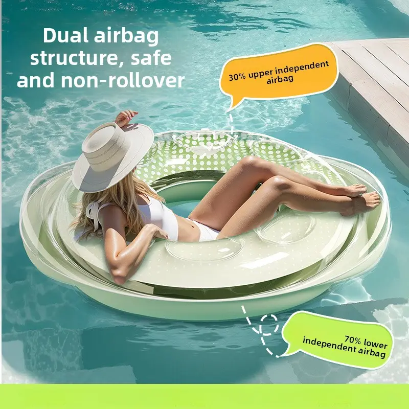 Thickened PVC Striped Swim Ring Retro Inflatable Armpit Float for Kids & Adults Life Saving Swimming Ring