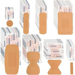 80-Pack PE Flexible Adhesive Bandages, Assorted Waterproof Breathable Bandages with Cushioned Pad for Wound Care, Variety Pack with Finger & Knuckle Bandages