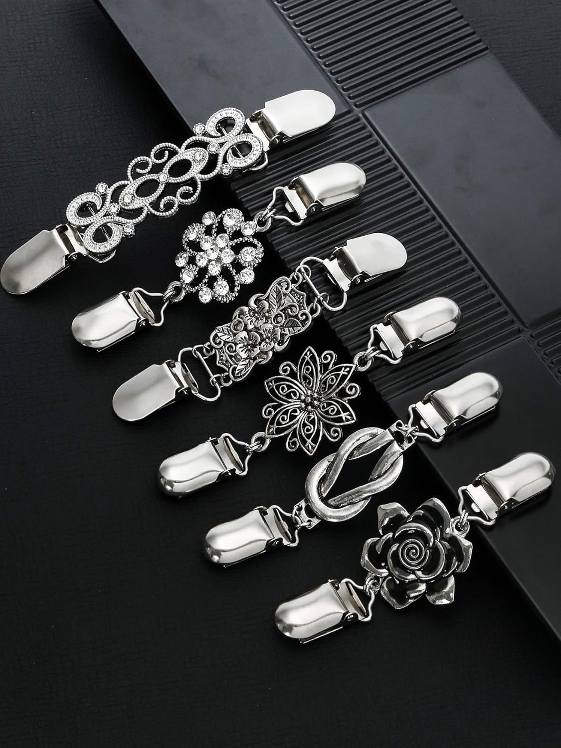 6 Pieces Vintage Shirt Dress Cardigan Clip, Waist Clip for Women, Sweater Shawl Brooch Jacket Clip for Clothing