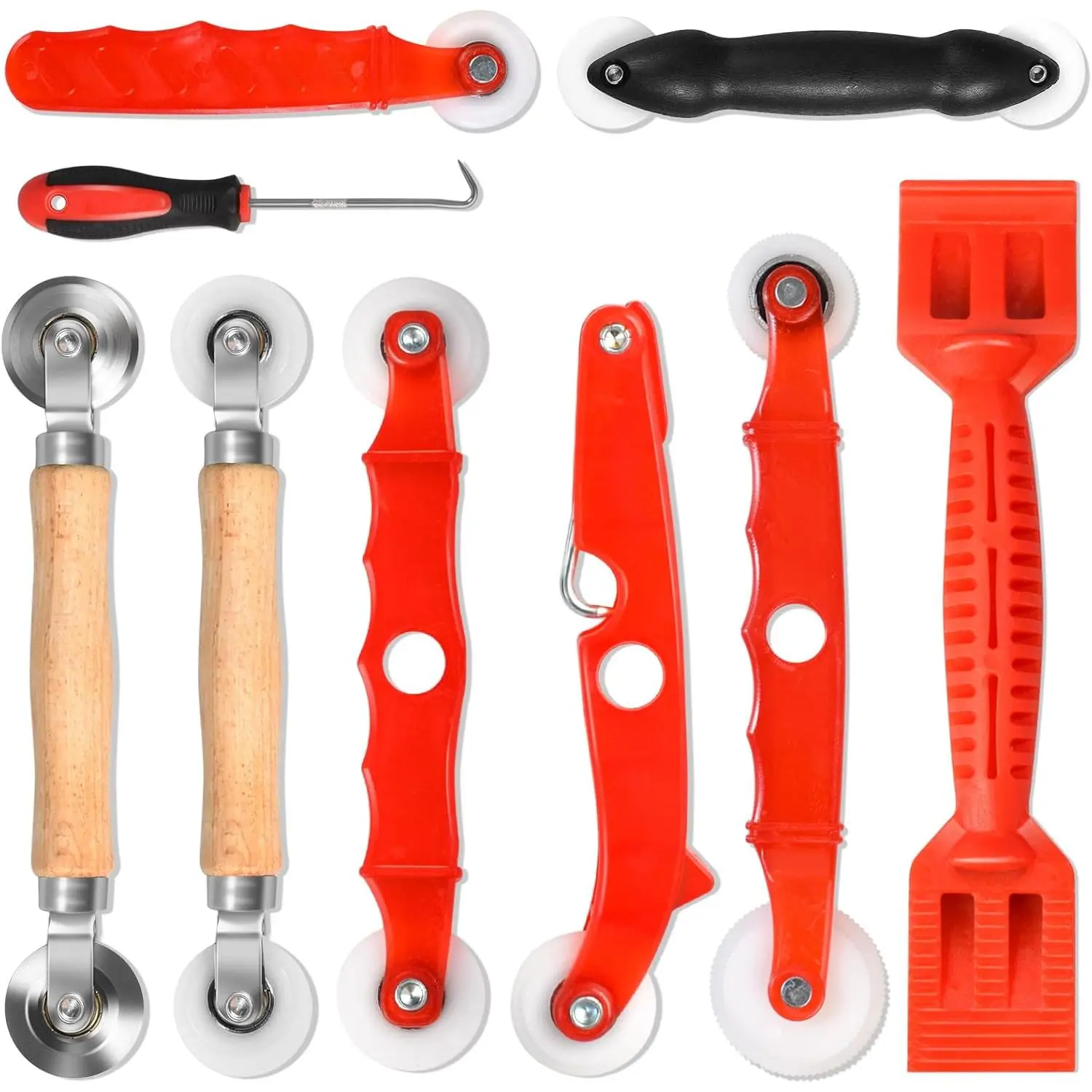 Screen Repair Tool,Window Roller,Spline Installer,9 in 1 Window Installation Tool,Screen Mouse Spline Roller for Installing & Replacing Window Patio Sliding Door (9 in 1)