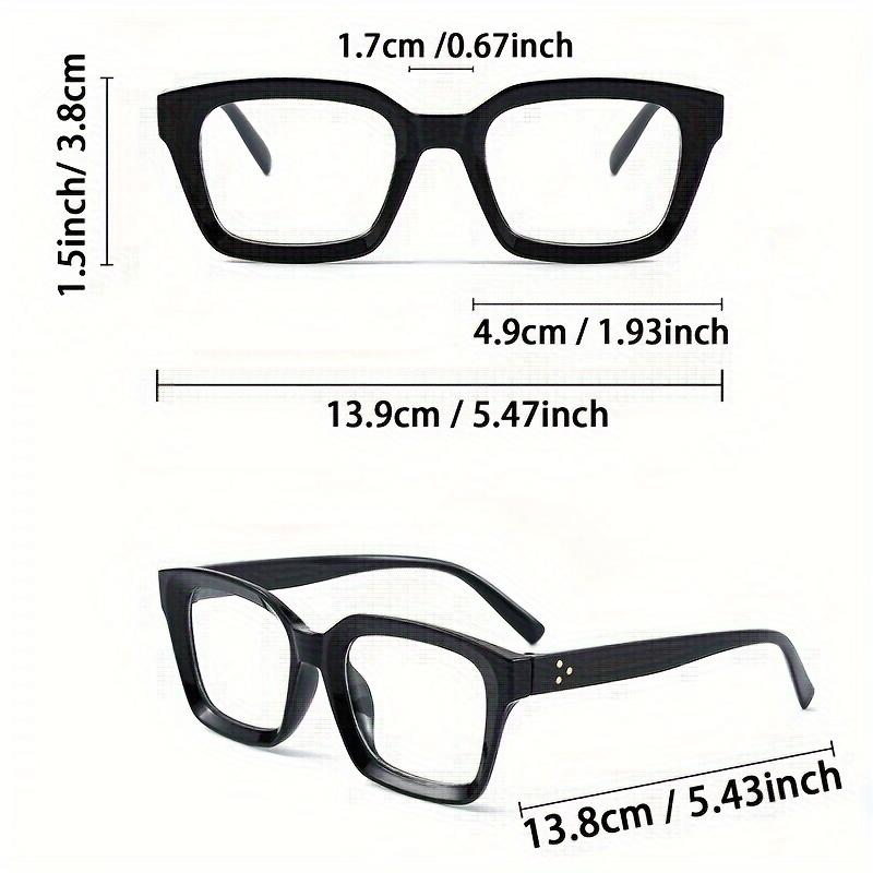 2026 New 4-Piece Blue Light Filtering Square Frame Glasses Flat Lens Design with Full Transparent Sides Simple High-Style Eyewear for Casual Office and Business Wear SpringStatements