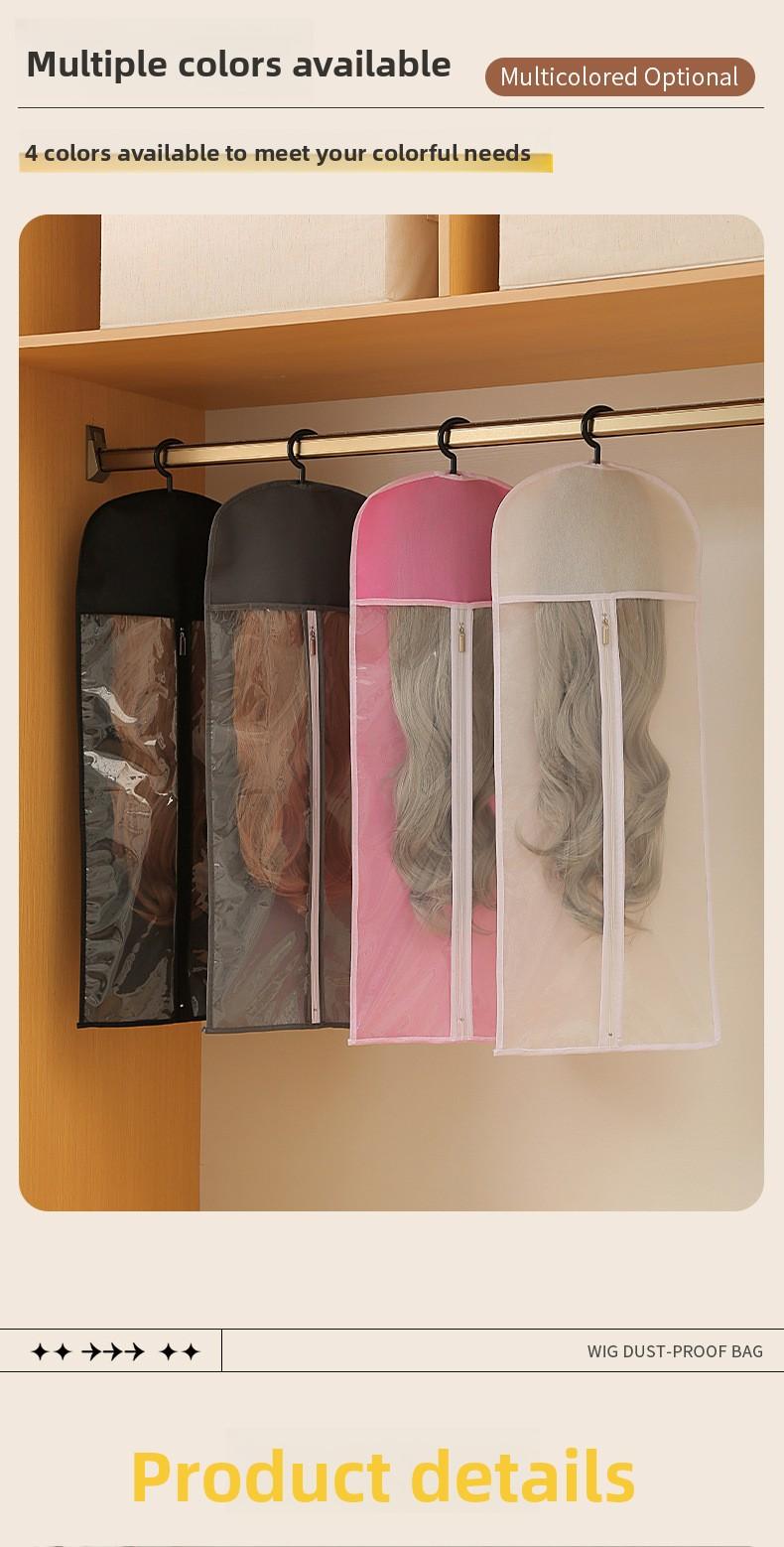 Portable Waterproof Wig Storage Bag Travel Friendly Dustproof Cosplay Hair Display Case with Clear Window