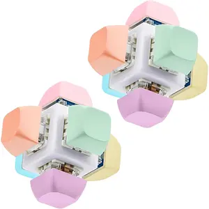2 Pcs Keyboard Toy Clicker Keyboard Fidget Keychain Decompression Toys Button Stress Relief Gifts for Adult to Relief Stress Pass the Time (Macaron Style)fidget toys