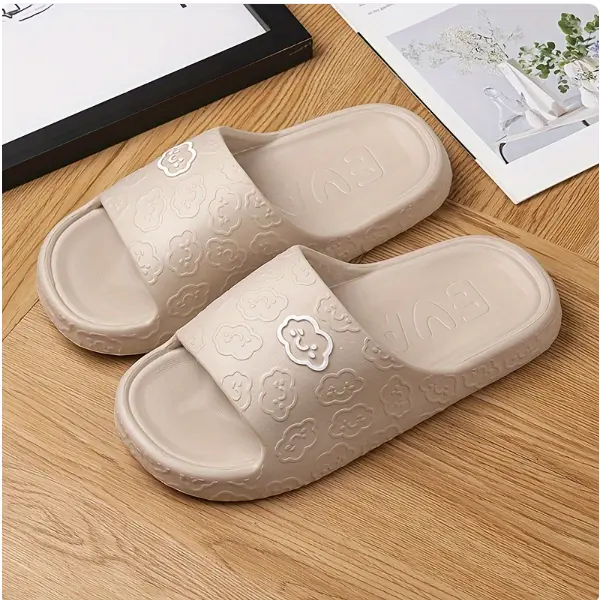 Unisex Cloud Slides, Casual EVA Platform Slippers with a Thick Cushioned Sole, Neutral Gentle Anti-Slip Shoes for Bathroom & Outdoor, Cute Minimalist, Slide Slipper, Indoor Outdoor Slippers