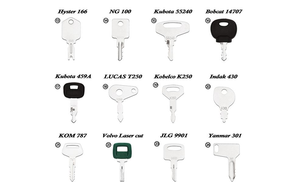 THE WELL KEPT 31 Heavy Construction Equipment Key Set fits Cat, JD, Case, Komatsu, Hyster, Kubota, JCB, Bobcat, Daewoo, JLG, Toyota & More THE WELL KEPT 31 Heavy Construction Equipment Key Set fits Cat, JD, Case, Komatsu, Hyster, Kubota, JCB, Bobcat, Daewoo, JLG, Toyota & More